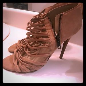 Suede strappy heels